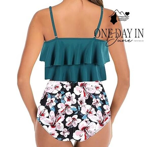 Aleumdr High Waist Flounce Bikini Swimsuit Size XL - Picture 2 of 6